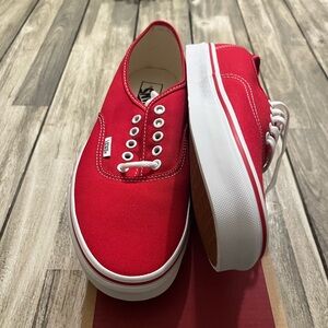 Red Vans skate shoe new with tags low top. Size 10
